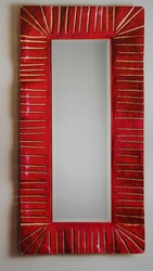Espejo rojo y oro
