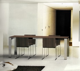 Mesa inox y nogal