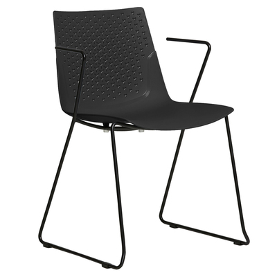 Silla con brazos polipropileno color y acero negro
