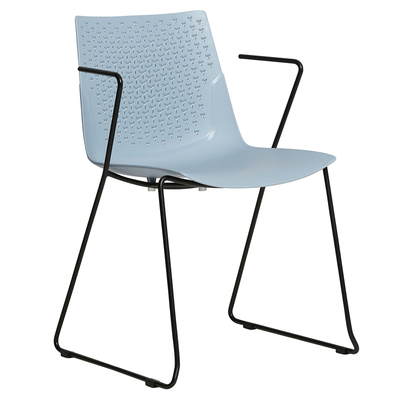 Silla con brazos polipropileno color y acero negro