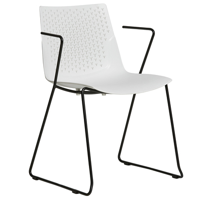 Silla con brazos polipropileno color y acero negro