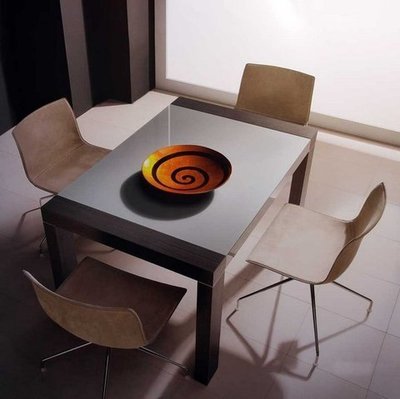Mesa comedor Luarca, tapa cristal