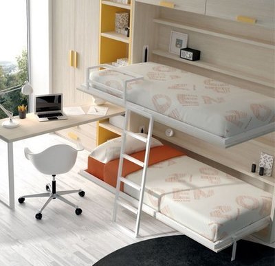 Dormitorio juvenil con litera abatible, comp 31